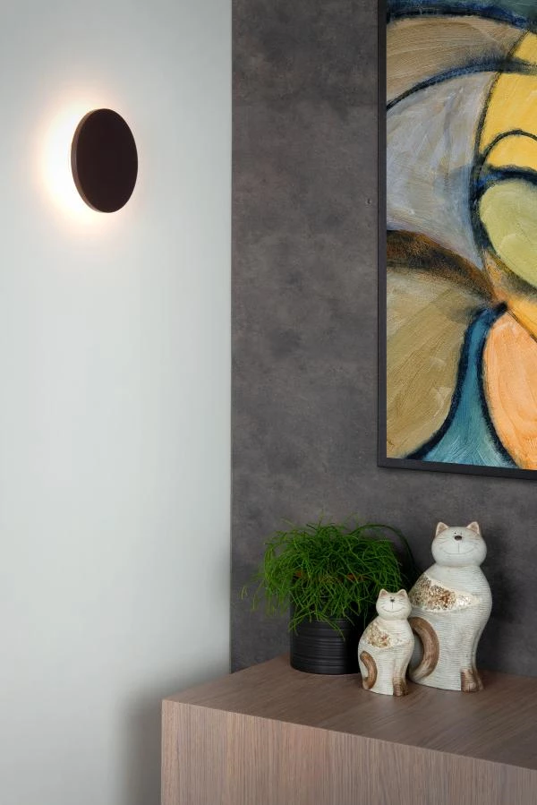 Lucide GLIMPSE - Wandlamp - Ø 14 cm - LED - 1x5W 2700K - Bruin - sfeer 1